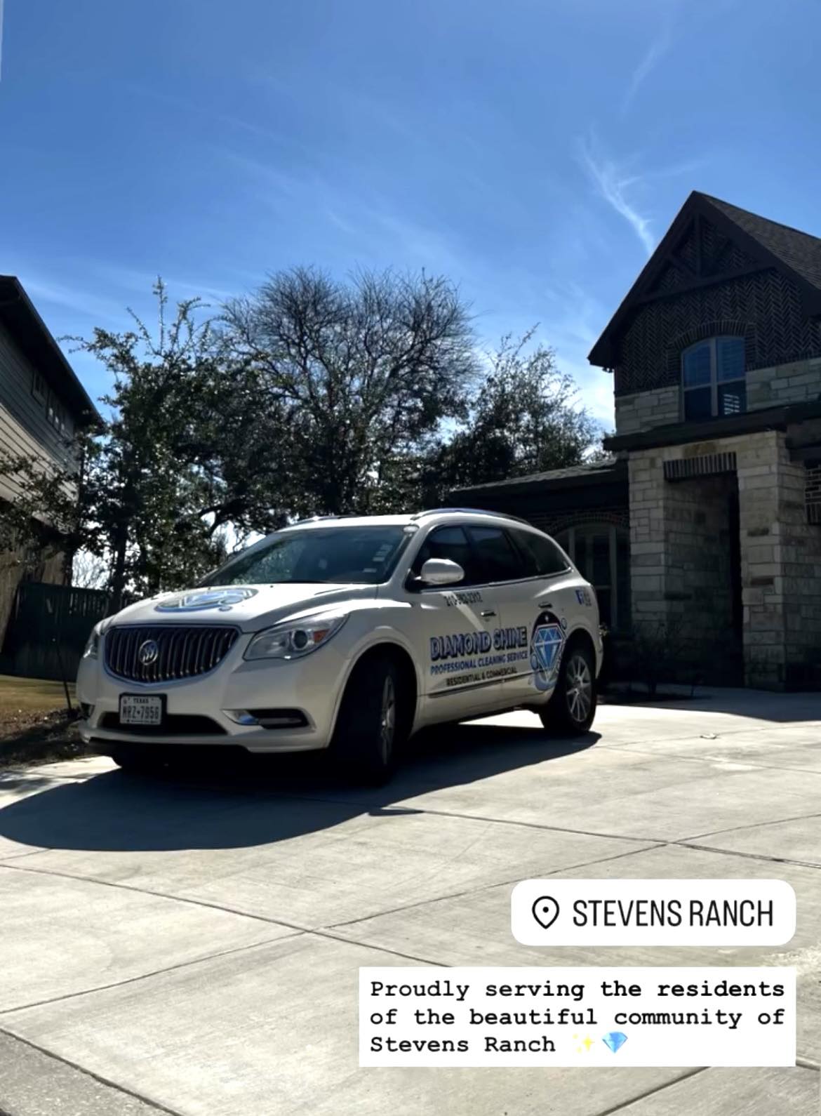 Diamond Shine branded company vehicle at a residential property